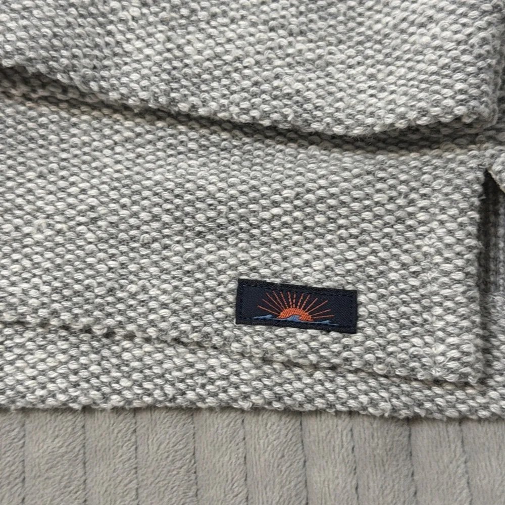Faherty Whitewater Beach Hoodie Mens XL Gray Waffle Knit Pullover Sweater